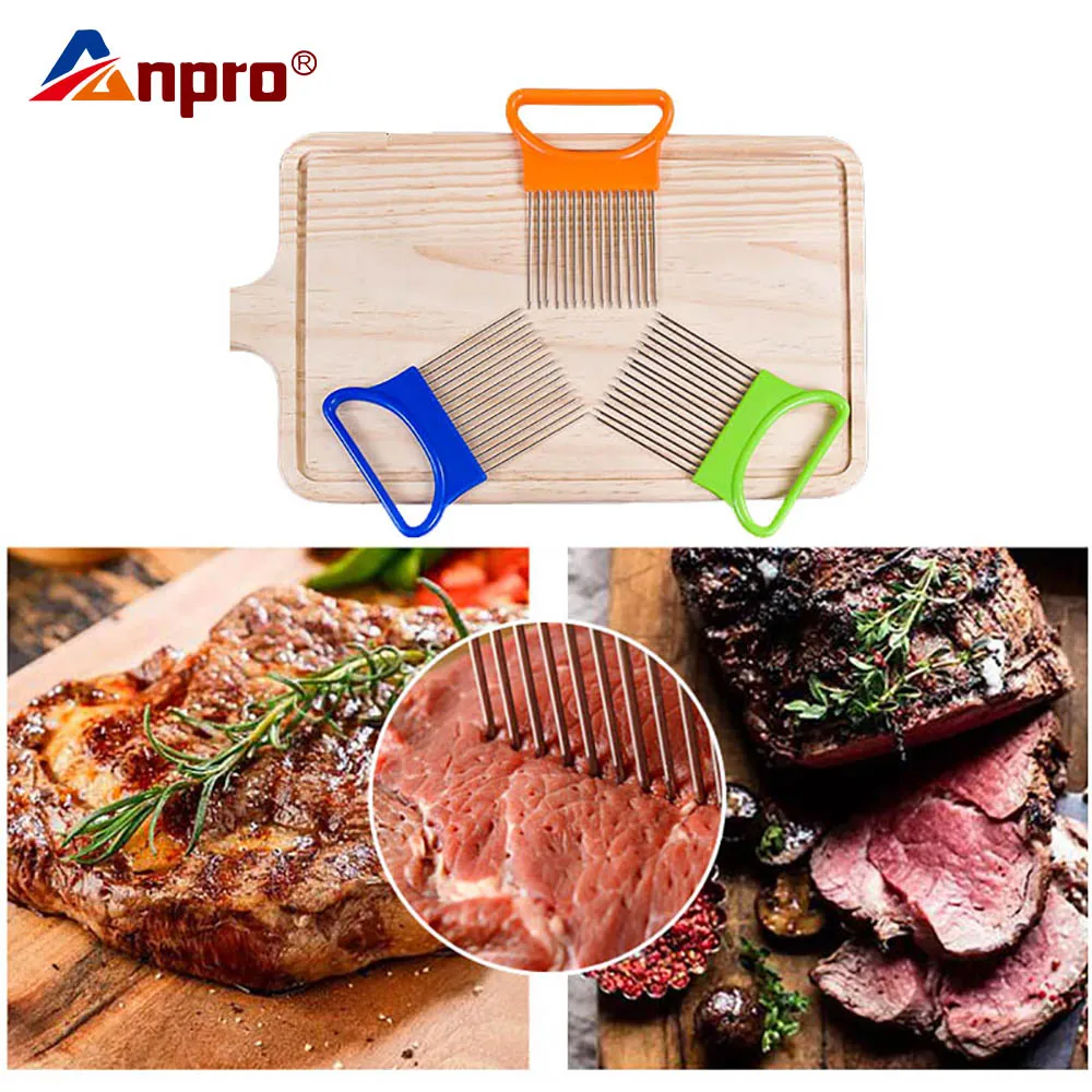 Anpro нержавеющая сталь Вилка овощная для картофеля томатов резак слайсер лук