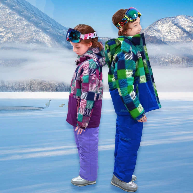 Лыжные костюмы для мальчиков водонепроницаемые спортивные детские комплекты