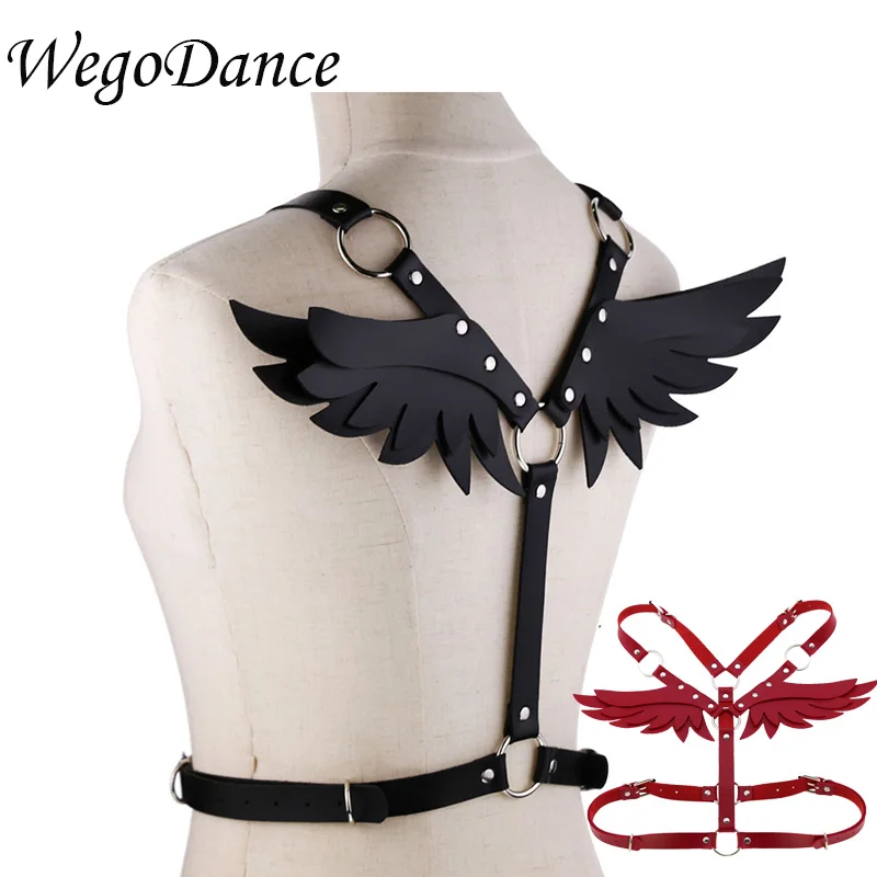 

New leather angel wing strap suit women pu leather binding body shoulder belt 14colors