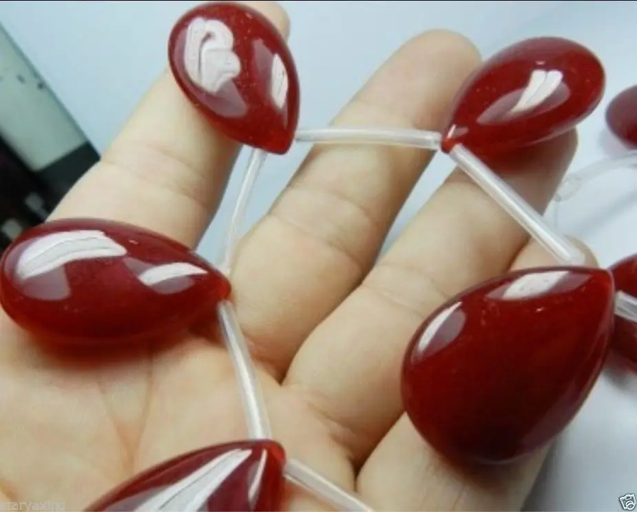 

10 шт., бусины с красным Рубином, 18 х25 мм