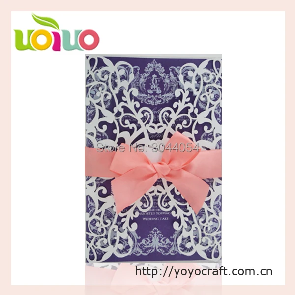 Лазерная резка цвет белый кружево свадебные приглашения Тисненая Бумага