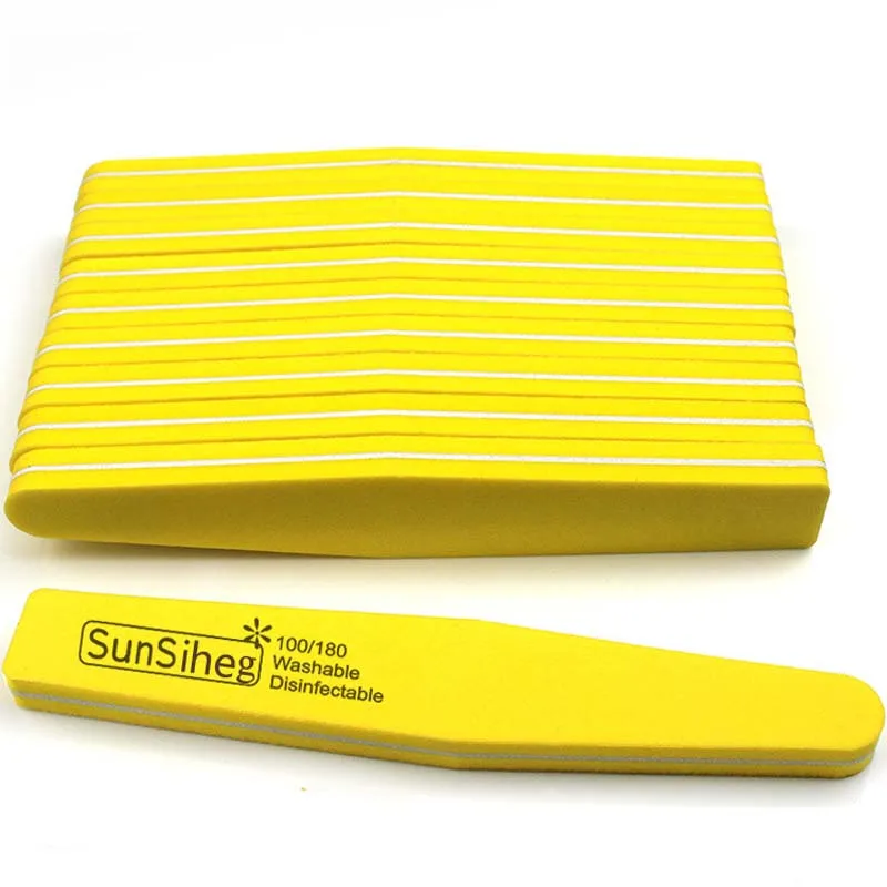 yellow 10 шт./лот ромб Двусторонняя пилка для ногтей буфер 100/180 Полировка шлифовальный аппарат для маникюра педикюра пилка для ногтей пилка инструменты - Цвет: yellow