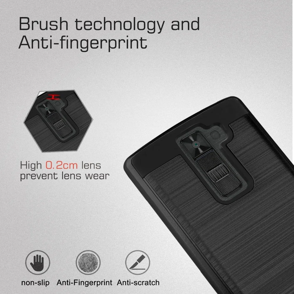 For LG K8 V K8V VS500 (Verizon) Hybrid Brushed Armor Case 2 In 1 Soft TPU &amp Hard PC Back Anti Scratch/Drop/Dust Phone Skin Cover |