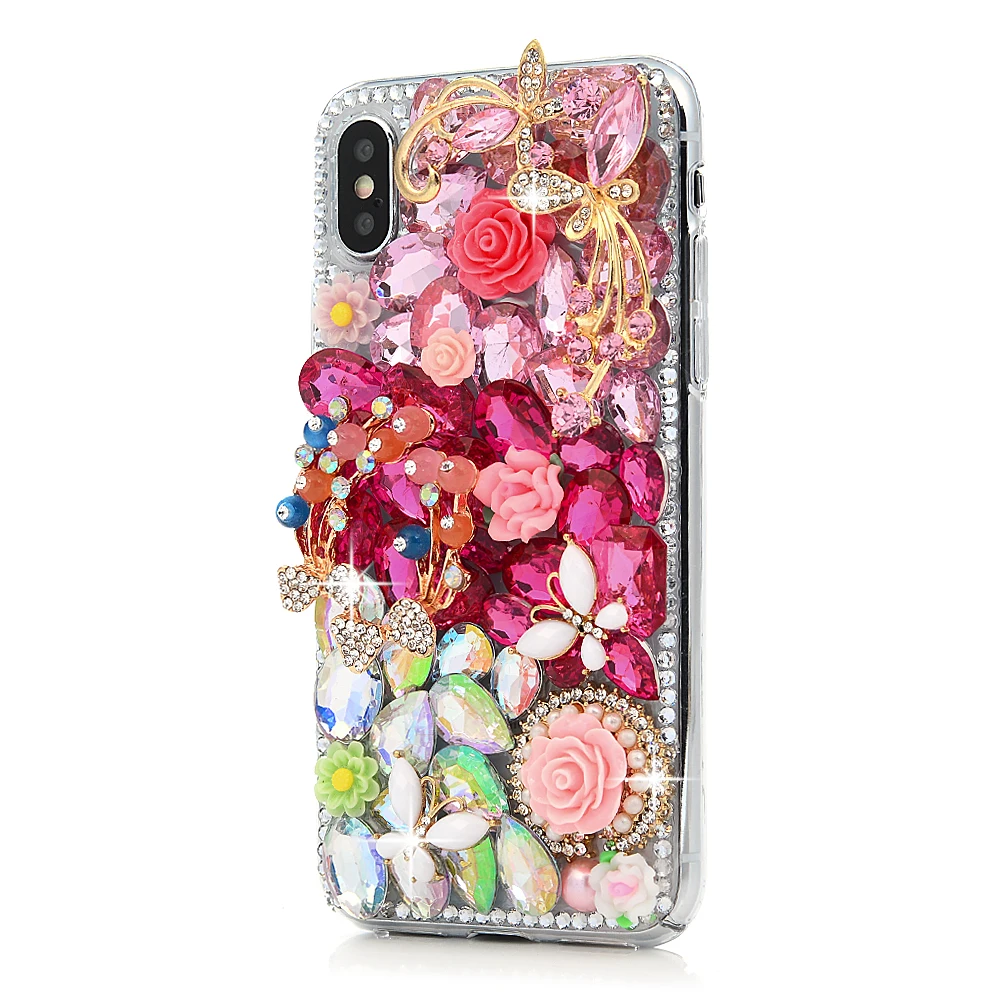 DIY 3D Bling Кристалл Rhinestone задняя Fundas для IPhone X 5 5S SE 7 8 плюс Алмазный Обложка Чехол coque