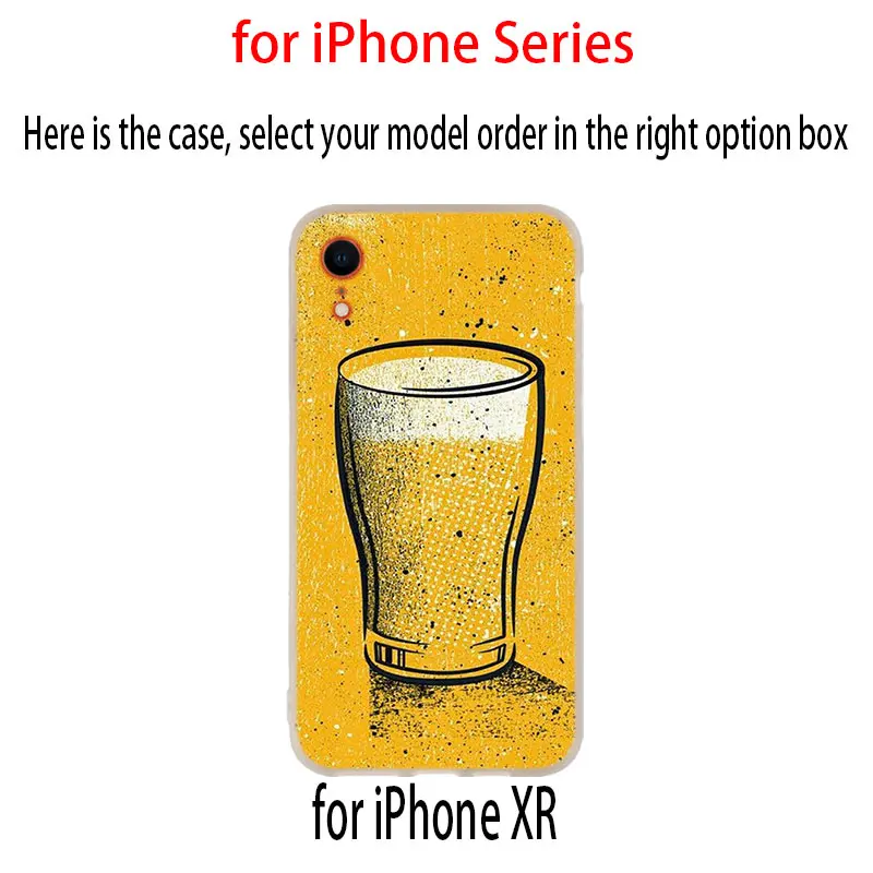 Замороженный стеклянные пивные летний мягкий чехол для iPhone 12 11 Pro X XS Max XR 8 7 6 Plus 5s SE