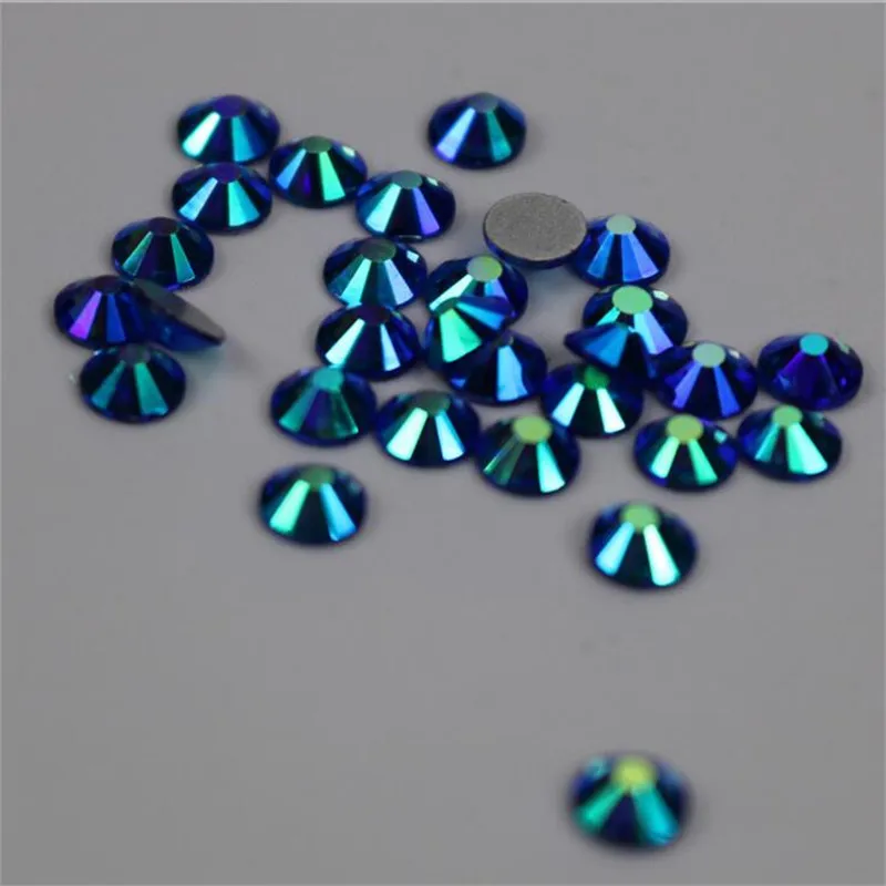 IDFIAF не горячая фиксация дизайна ногтей кристалл Сапфир AB Стразы SS3 SS6 SS8-SS30 страз