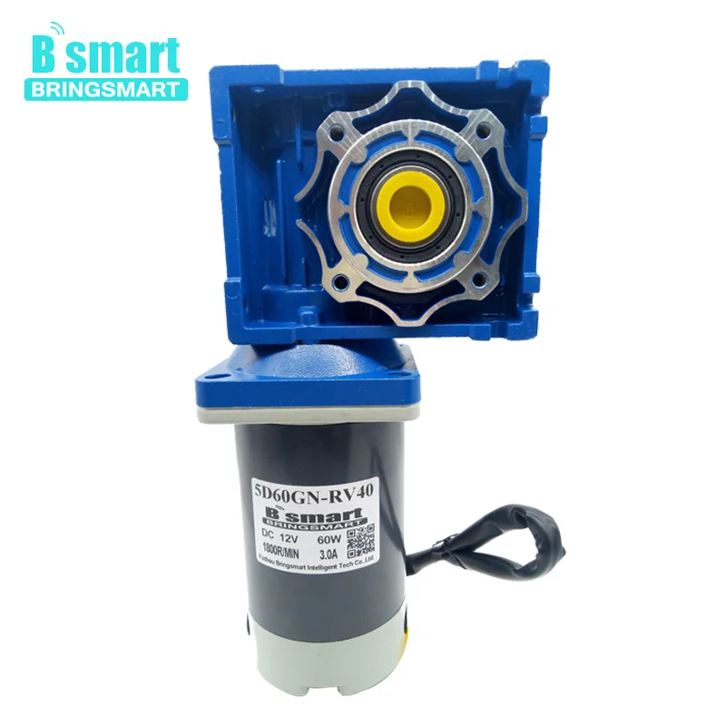 Bringsmart 60 Вт DC червячный мотор редуктор 12 в 24 18 240 об/мин Реверсивный двигатель с