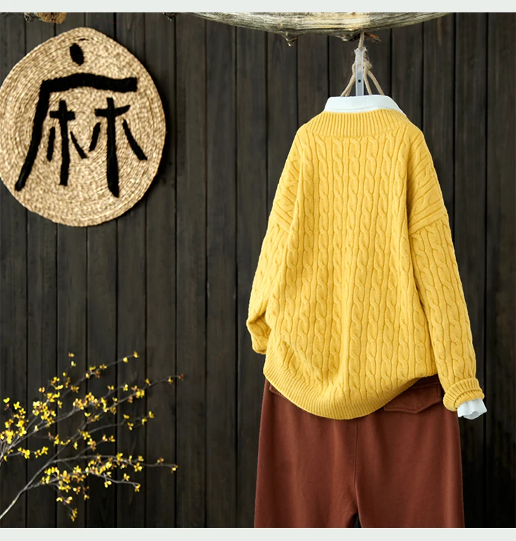 Small fresh twist pullover sweater mori girl 2018 autumn winter | Женская одежда