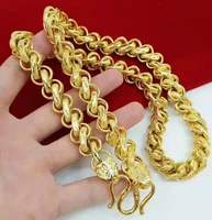 heavy hip hop 18k gold chain necklace for men cool jewelry 60cm length 10mm band width