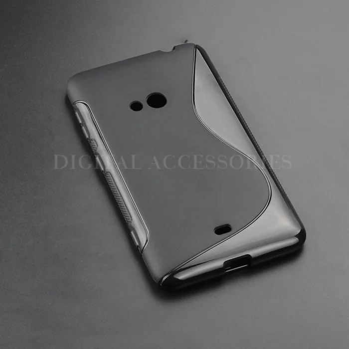 Черный тонкий мягкий Противоскользящий чехол из ТПУ с S образной линией для Nokia 625