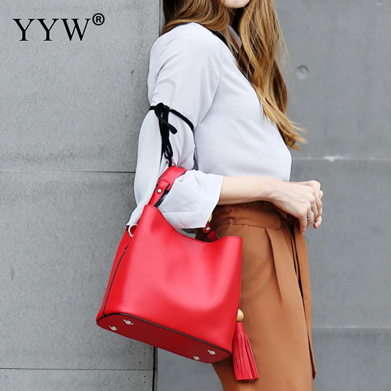 Винтажная кожаная женская сумка через плечо с кисточками Bolsos Mujer Green Bolsa Feminina Большая вместительная женская сумка через плечо