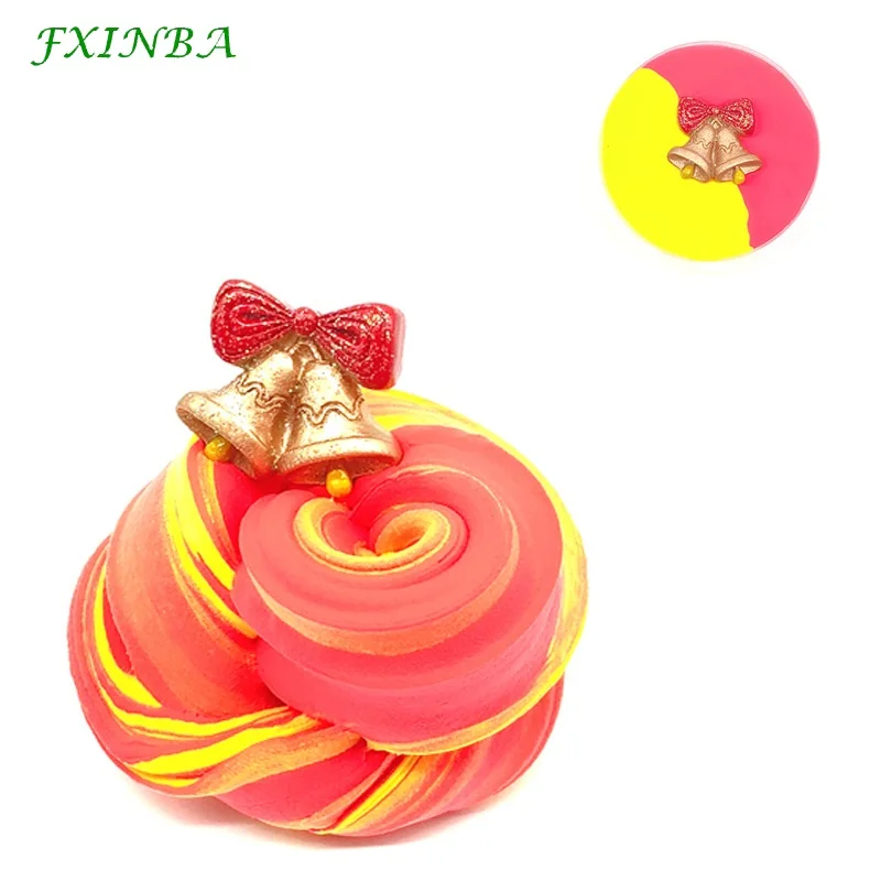 Red Yellow FXINBA 60 мл/коробка Рождество смешанный цвет слизи пушистые игрушки мягкая полимерная глина Lizun поставки слаймов DIY кусочки пластилина антистресс - Цвет: Red Yellow