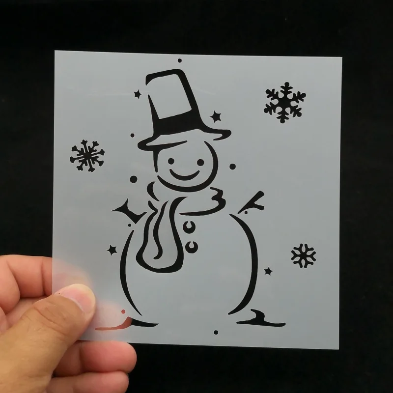 

13*13 Snowman pvc Layering Stencils for Diy scrapbook coloring,painting stencil,home decor diy etc. Product image