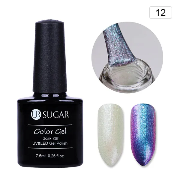 Color 12 Ur Sugar 7,5 мл замачиваемый УФ серии Хамелеон Гель-лак Блестящий Звездный лак гель УФ светодиодный лак для ногтей маникюр - Цвет: Color 12