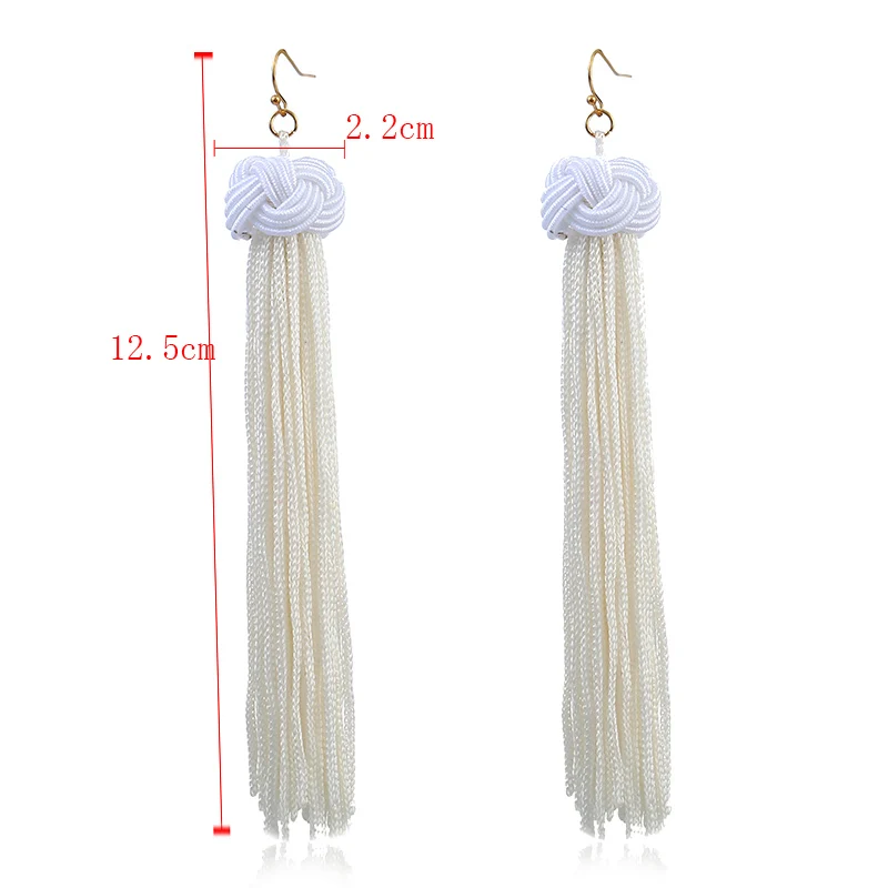Welback Fashion Jewelry Gold Fish Hooks Ethnic Charm Earrings Female Cotton Long Line Tassels For Women | Украшения и аксессуары