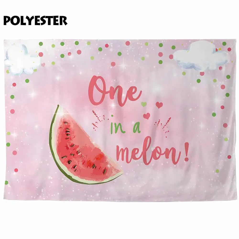 Funnytree backdrop for photographic studio Watermelon party pink sky cloud baby shower background photocall photobooth printed |