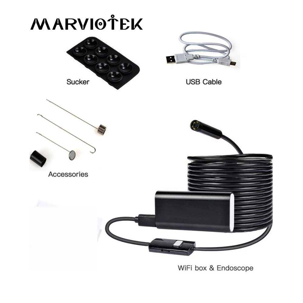 8 мм wifi эндоскоп камера мягкий кабель мини Инспекционная водостойкий USB Borescope IOS
