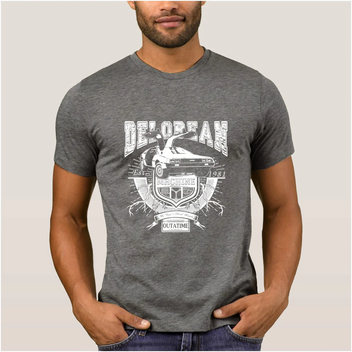 Лучшая мужская футболка с надписью back to the future delorean dc brown marty mcfly летняя для отдыха