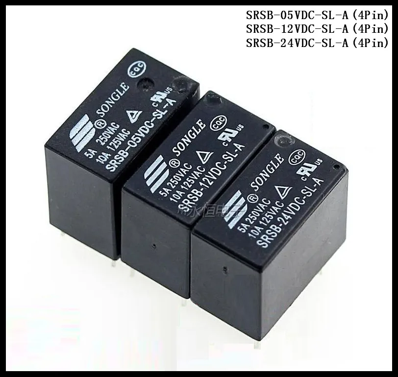 Реле мощности SONGLE 5 шт./лот 4pin В 12 24 А 1/2/2/2/2/5/5/24 | Обустройство дома