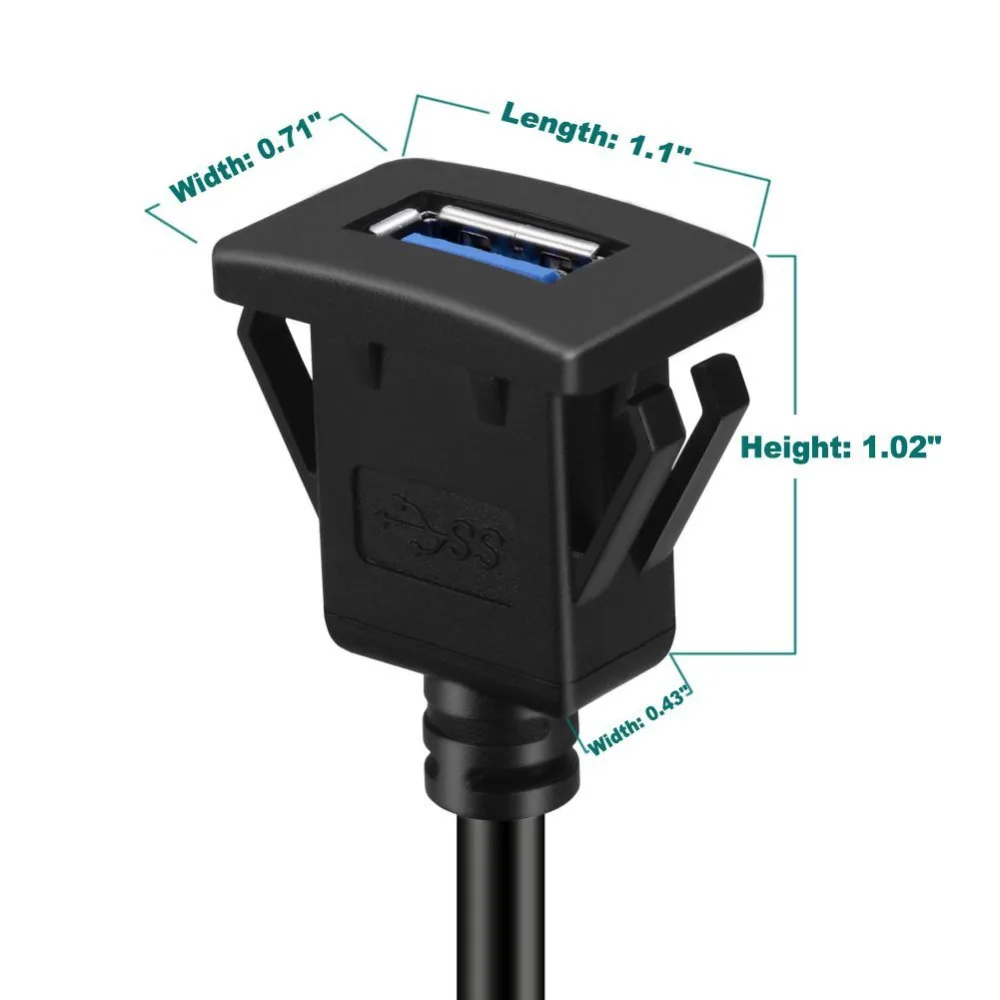 Удлинительный кабель для монтажа на панели USB 3 0 с пряжкой 1 м|Кабели MP3/MP4-плееров| |