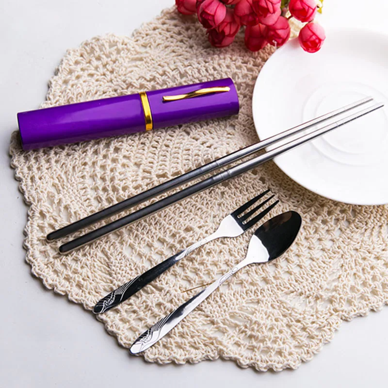 QuickDone комплект из 3 предметов Нержавеющая сталь посуда Портативный набор вилок