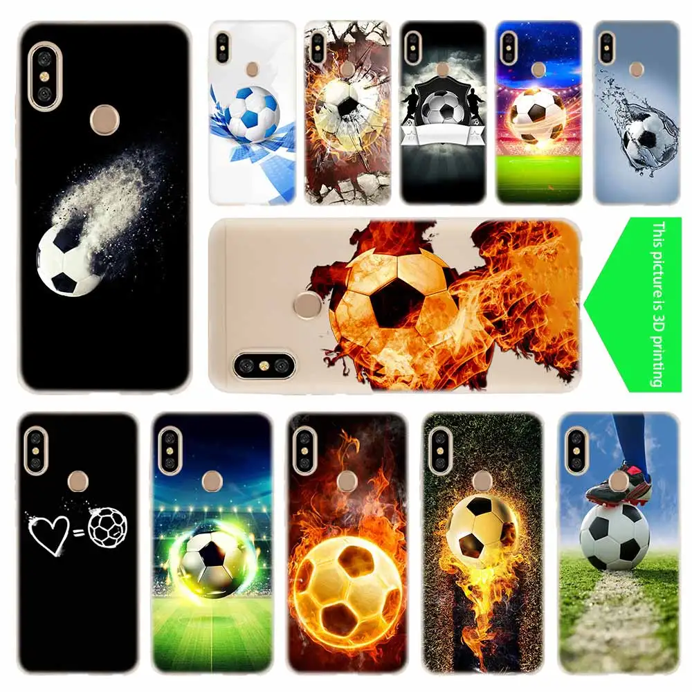 Прозрачный силиконовый чехол Fire Football для Xiaomi Redmi 9A 8A 7A 6A 9AT Note 9 8 7 6 5 Pro 8T 9S|Бамперы| |