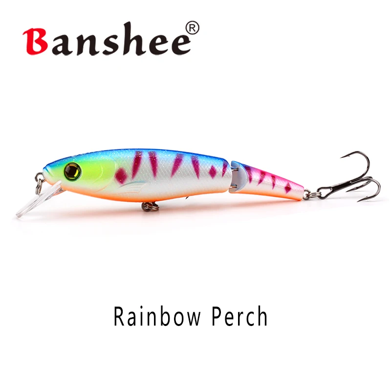 Rainbow Perch Banshee 95 мм 14 г плавающая приманка для рыбалки VJ01 погремушка звук рывок Реалистичная приманка 2 секции mulit шарнирная Джеркбейт гольян - Цвет: Rainbow Perch