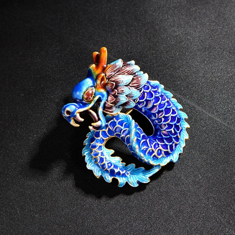 925 Silver Brooch China empty Sukhothai Cloisonne retro Brooch high-grade sweater chain DIY accessories wholesale