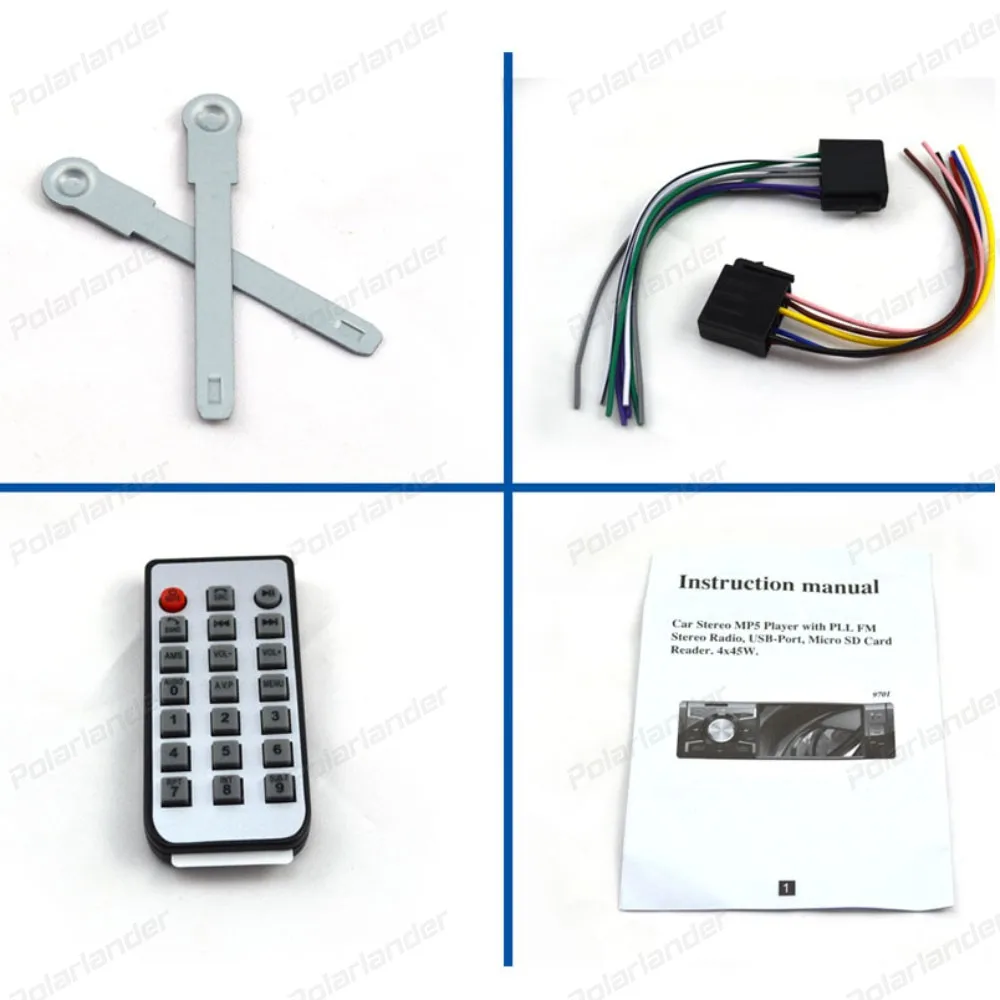 

Multi-function Car MP5 player 4 inch 4*45W FM/USB Support Micphone TF Card Bluetooth handfree Remote Control Aux Input Receiver