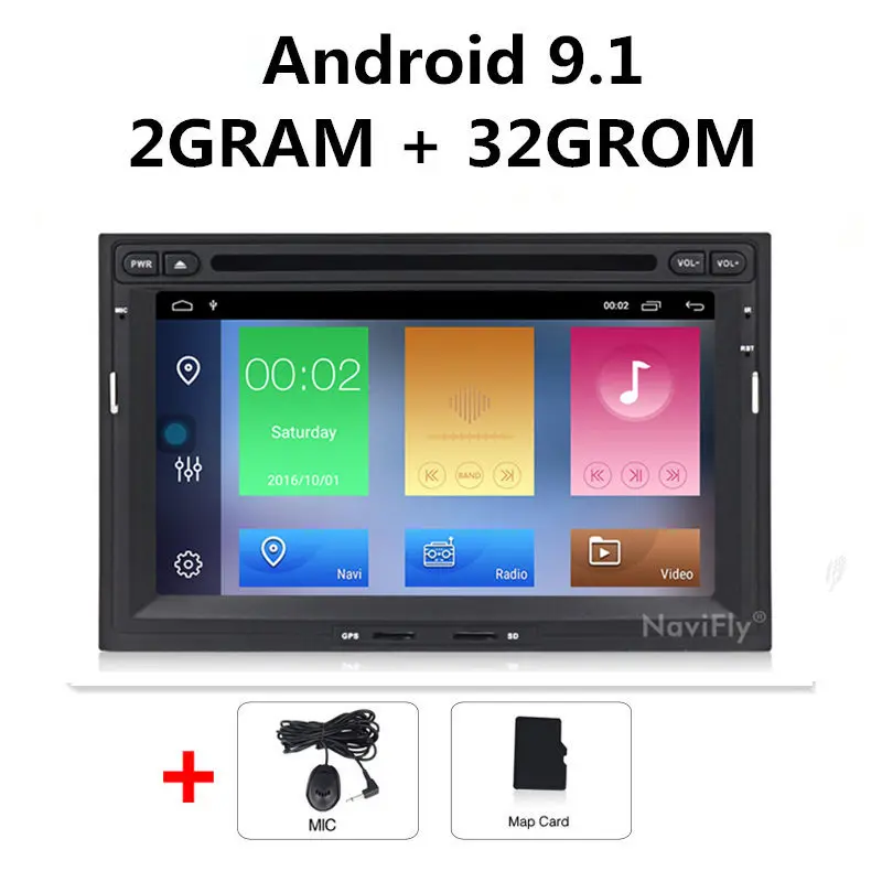 Car dvd 2din Android 9,1 автомобильный dvd мультимедийный плеер радио аудио для peugeot 3005 3008 5008 партнер Berlingo gps навигация FM RDS SD USB - Цвет: Car dvd