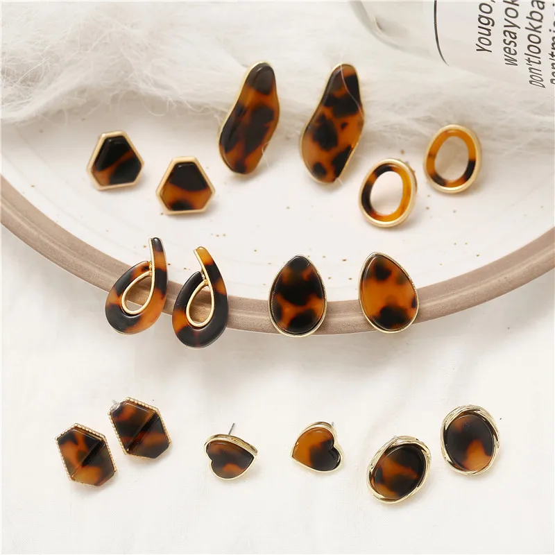 AY модная черепаховая леопардовая расцветка полимерные акриловые серьги для