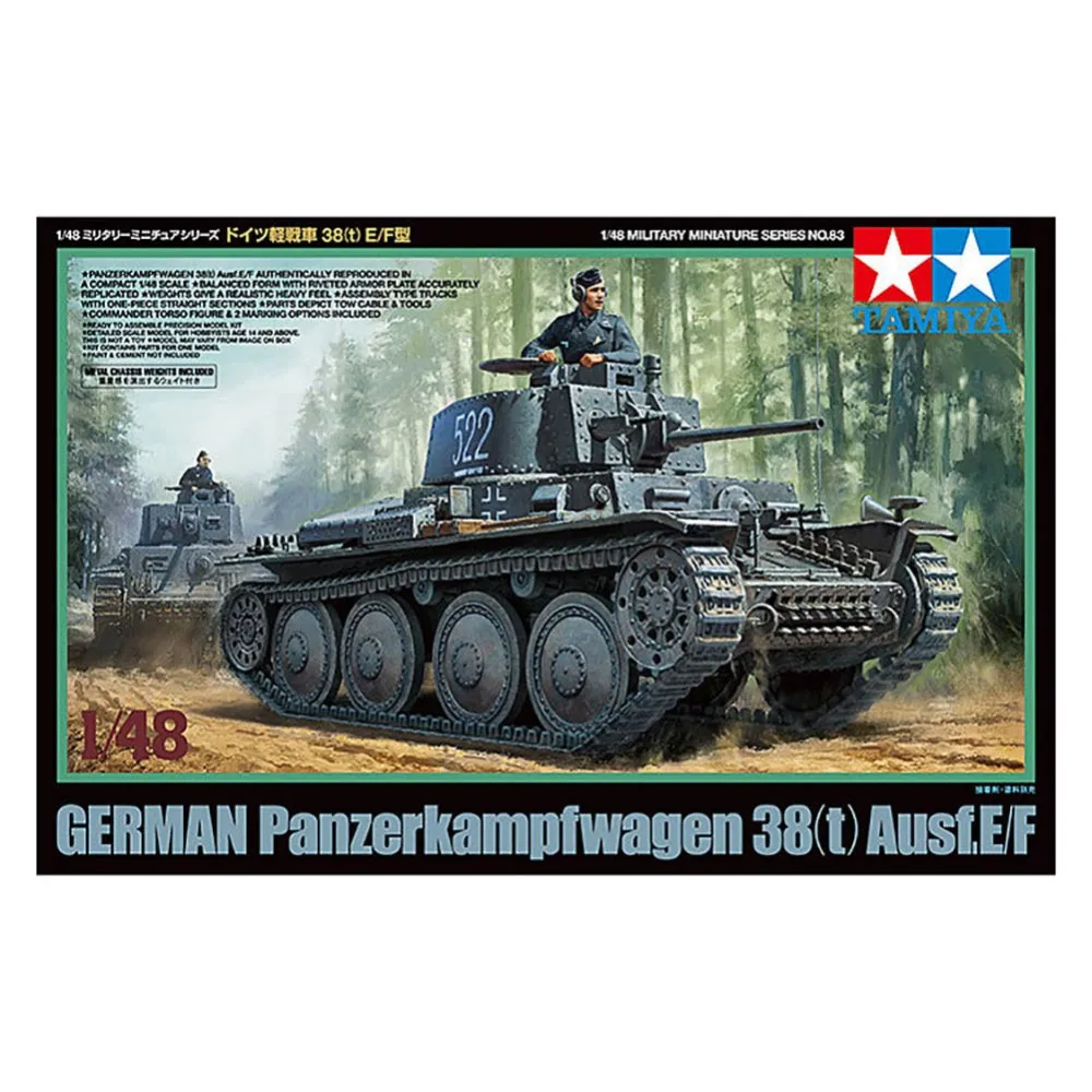 Tamiya 32583 1/48 немецкий Panzerkampfwagen 38t Ausf E/F AFV сборочные модели строительные наборы oh rc