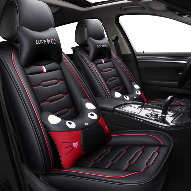 Новые Мультяшные роскошные кожаные автомобильные чехлы для Volkswagen vw passat polo golf tiguan jetta touareg, автомобильные аксессуары для стайлинга