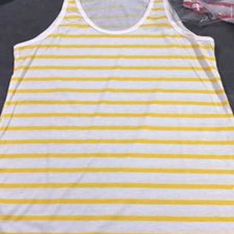 Модные летние мужские свободные топы повседневные полосатые майки Бодибилдинг