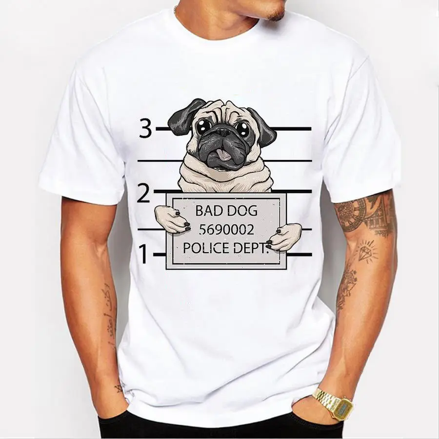 Забавные Bad Dog Для мужчин Повседневная футболка летние футболки Летние Рубашка с