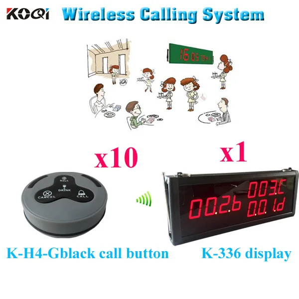 Table Buzzer Call System For Restaurant Electronic Pager Suit In 12v Restaurant Wireless Buzzer( 1 display 10 call button)