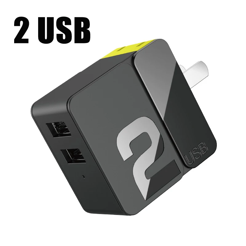 2 USB BLACK Rock 4 2 USB быстрое зарядное устройство Универсальная Быстрая зарядка дорожный Складной адаптер 5V2. 4A 5V4A EU US вилка для iPhone samsung Xiaomi huawei - Тип штекера: 2 USB BLACK