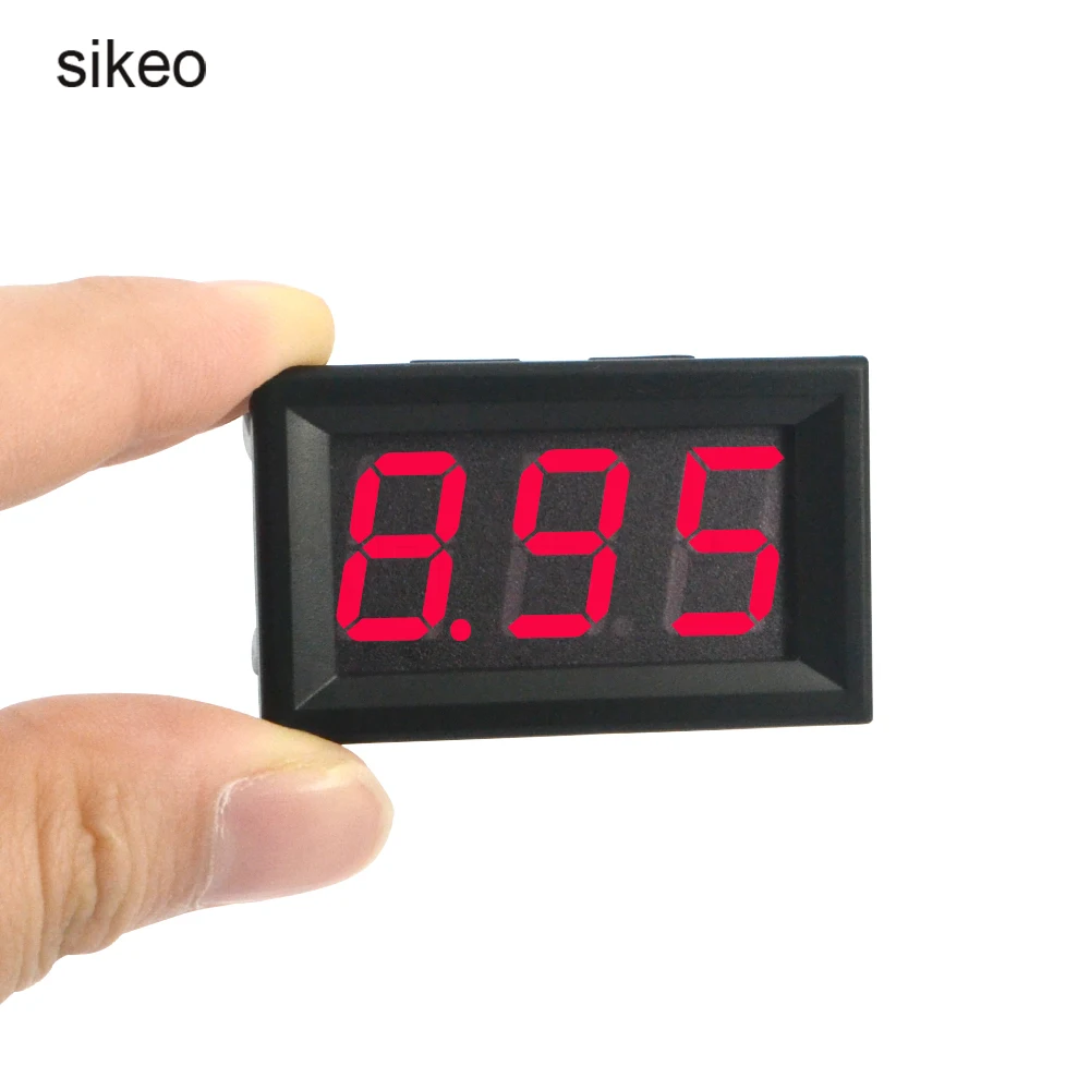 Цифровой вольтметр Sikeo тестер напряжения светодиодный с двумя проводами
