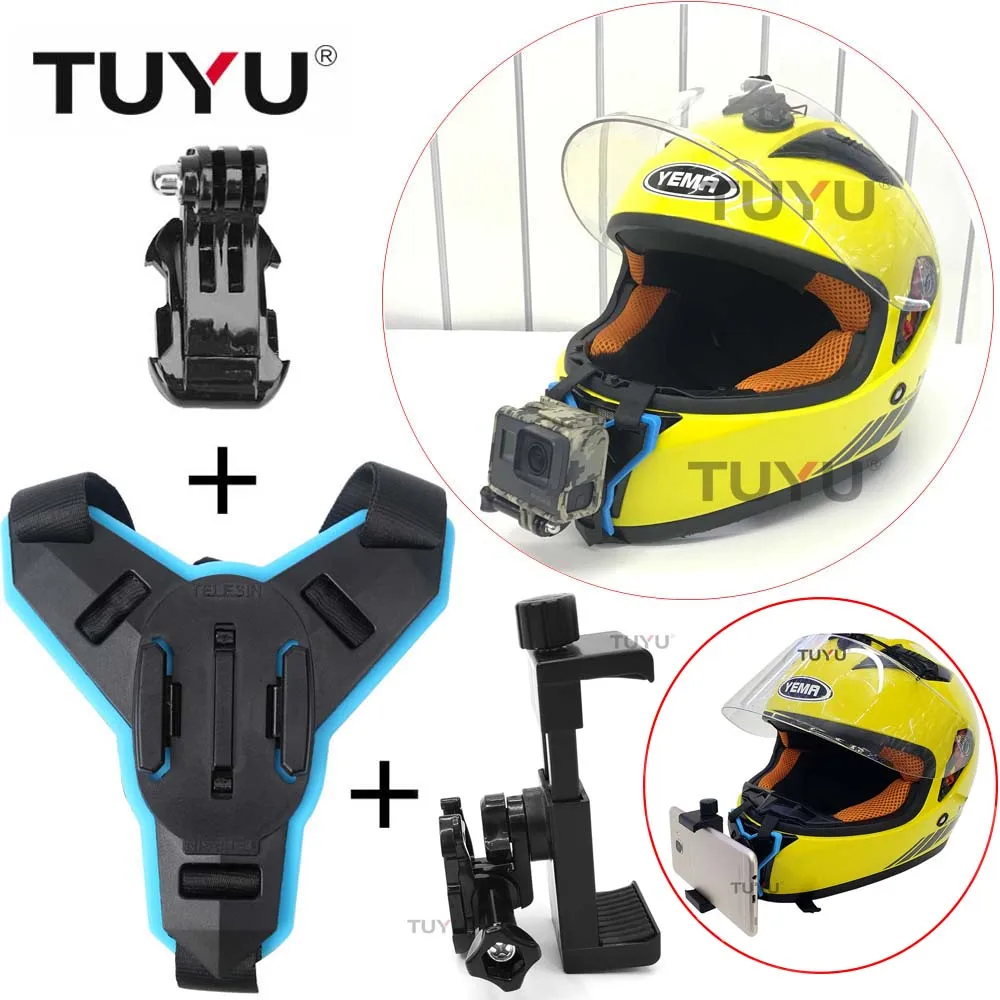 TUYU мотоциклетный шлем подбородок кронштейн для Gopro все камеры мотоциклетный шлем подбородок Адаптер для Gopro Hero 8 7 6 5 SJCAM Yi