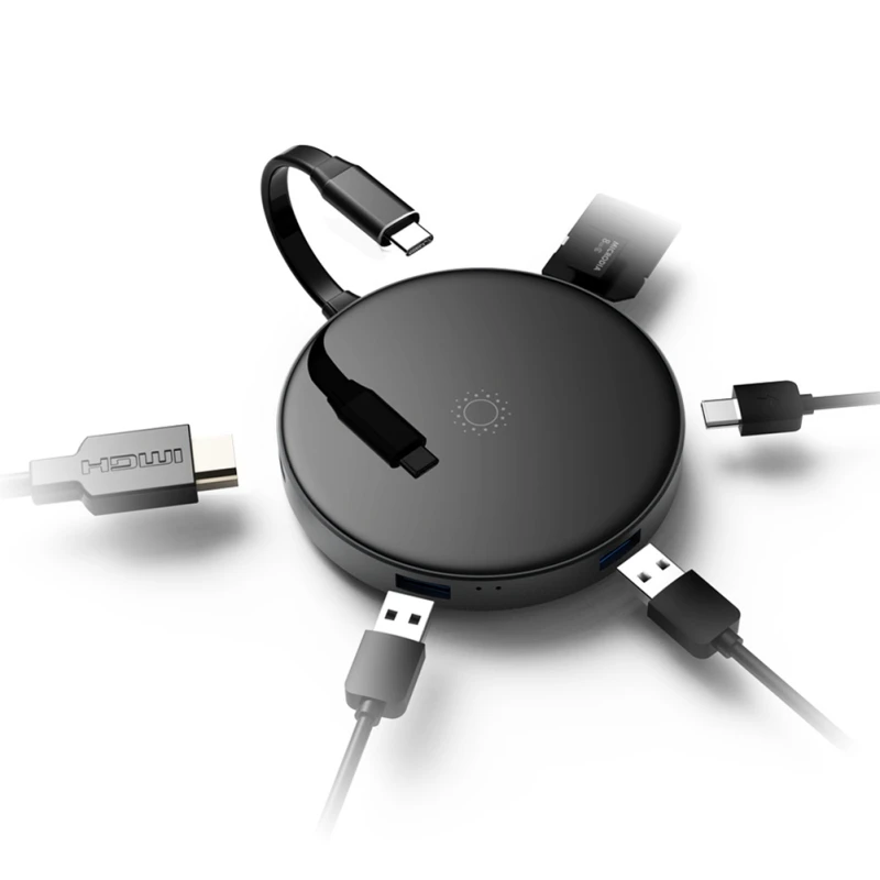 Портативный многофункциональный USB C концентратор адаптер 4K HDMI выход QI Type