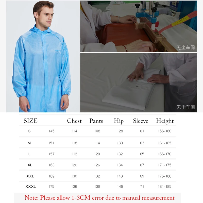 High Quality Anti-static Jumpsuit Summer Dust-free Workshop Uniforms Men's Food Factory Dust Laboratory Protective Clothing |