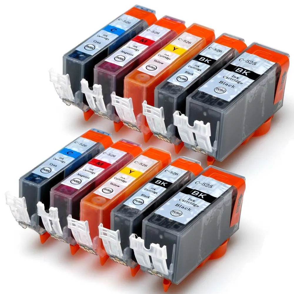 5X 525 526 чернильный картридж PGI-525 CLI-526 для Canon Pixma MG5250 MG5350 IP4850 IP4950 MG6220 принтера |