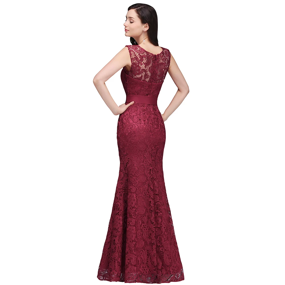 Vestido de festa вечернее платье с юбкой-годе бордовый Бледно-розовый кружевное платье подружки невесты вечернее платье для выпускного вечера вечерние халаты с поясом