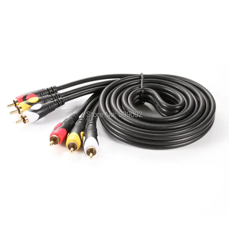 Позолоченный 3 RCA Композитный аудио/видео AV кабель штырь для Hi Fi видео DVD CD