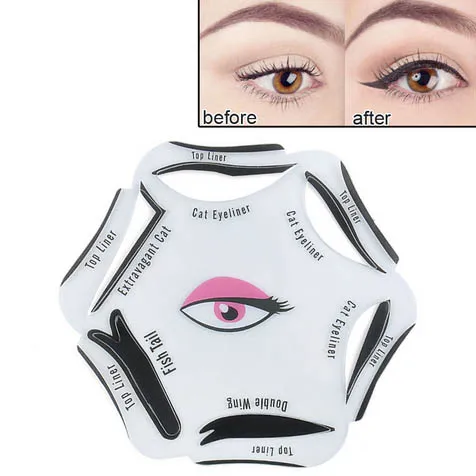 6 в 1 легко подводка для глаз учебник макияж трафарет классический Smoky Eyes шаблоном