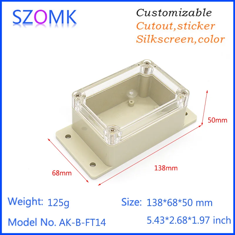 1 шт. водонепроницаемый пластиковый электробокс 138*68*50 мм IP65 |