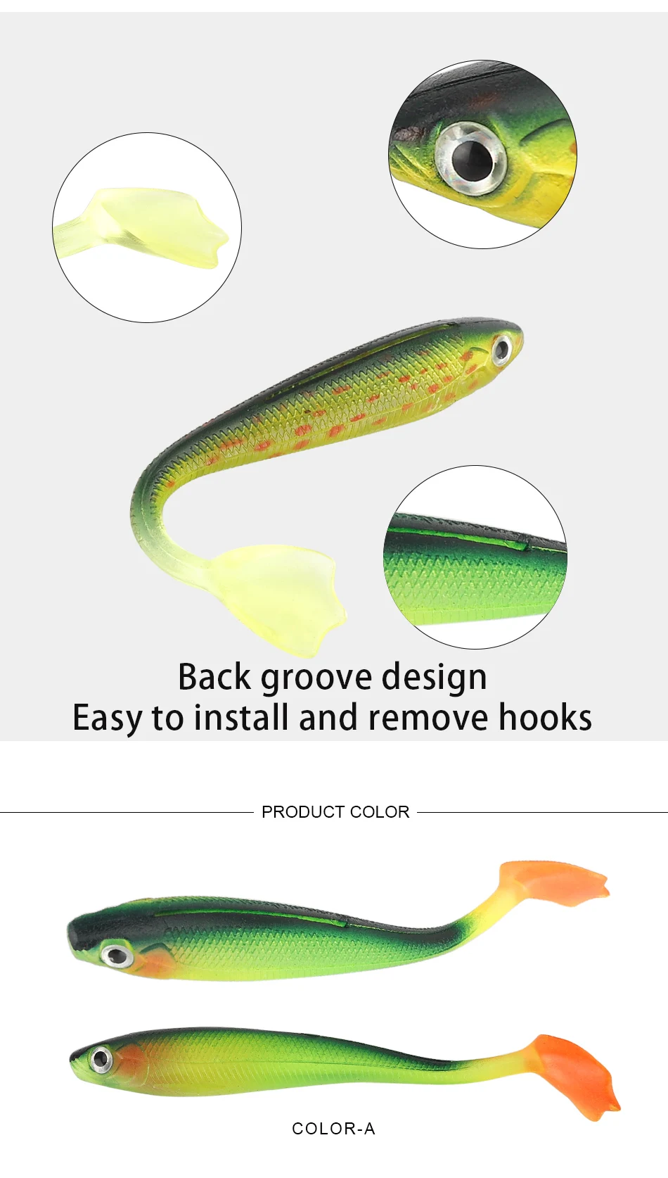 JACKFISH T Tail мягкие приманки для моделирования 100 мм/5 г, силиконовая наживка, Красочный Искусственный карп, 1 шт., рыболовные приманки, рыболовные снасти