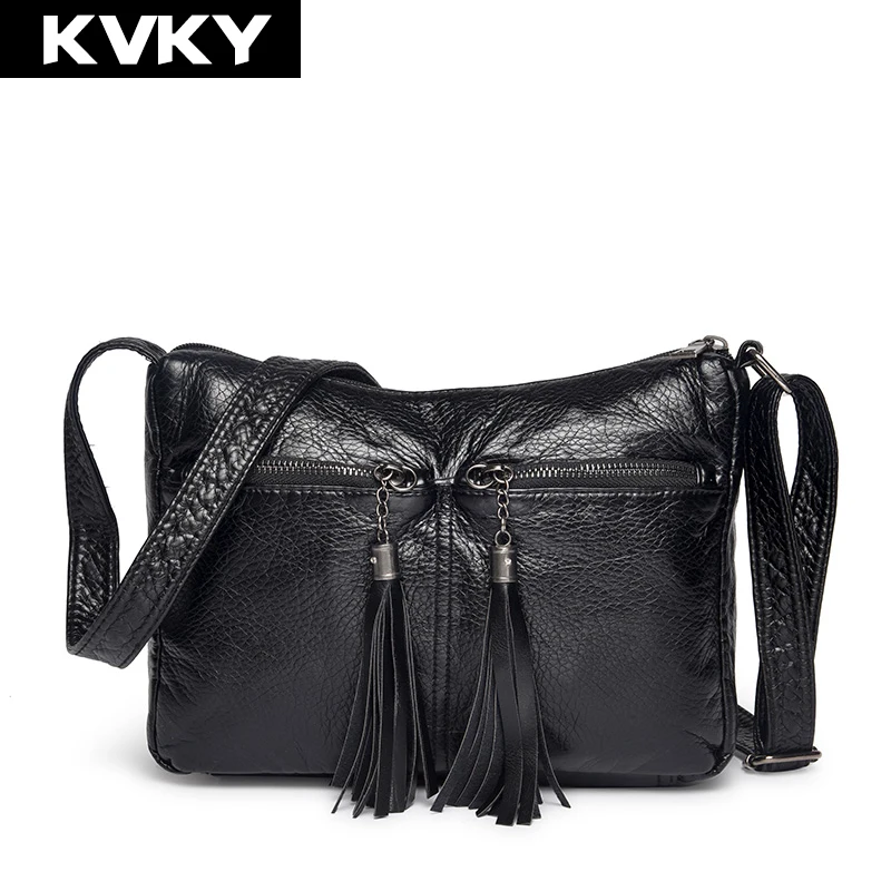 Женская сумка через плечо KVKY модная маленькая из мягкой искусственной кожи
