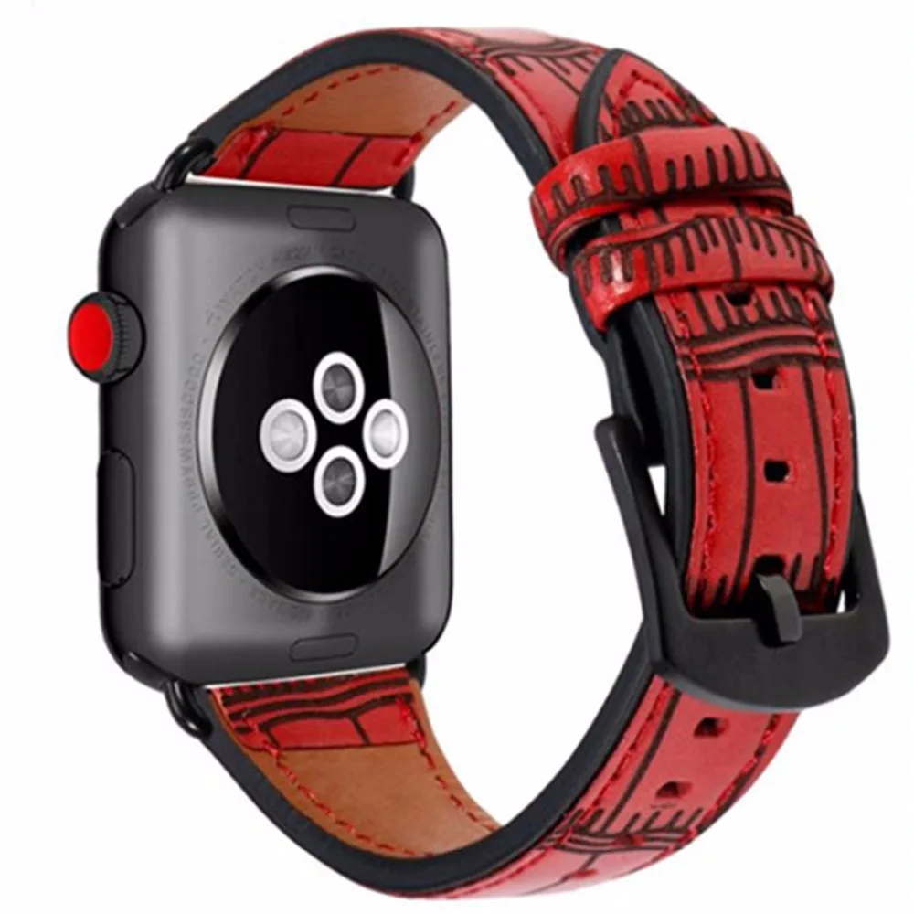 Кожаный ремешок OSRUI для Apple Watch Series 4 band 44 мм 40 Iwatch 3 2 1 42 мм/38 бамбуковый браслет