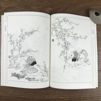 Художественная книга для рисования цветов и птиц, книга-раскраска для взрослых, книга для релаксации и антистрессовой живописи